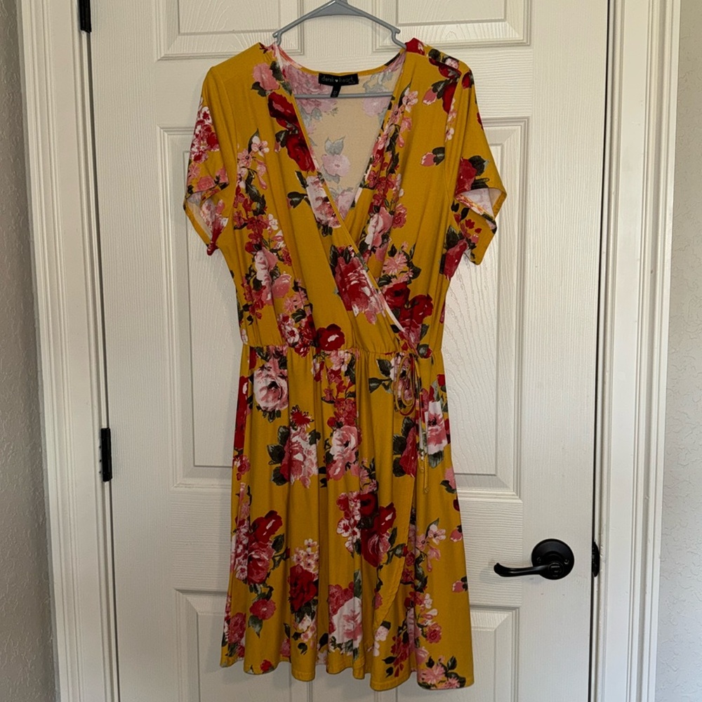 Yellow floral Derek Heart Dress